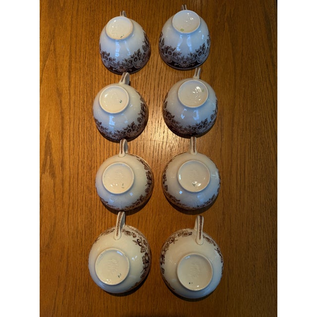 White Vintage Johnson Brothers Bros Windsor Ware Harvest Lovely Tea Cups - Set of 8 For Sale - Image 8 of 12