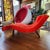 Mid-Century Modern Vintage Mid-Century Modern Wave Chaise Lounge in Orange-Red Plush Upholstery, Adrian Pearsall Style For Sale - Image 3 of 16
