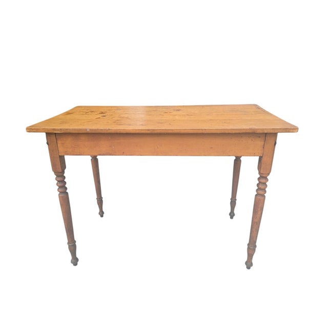 Wood Late 19th Century Pine Writing Desk With Drawer For Sale - Image 7 of 16