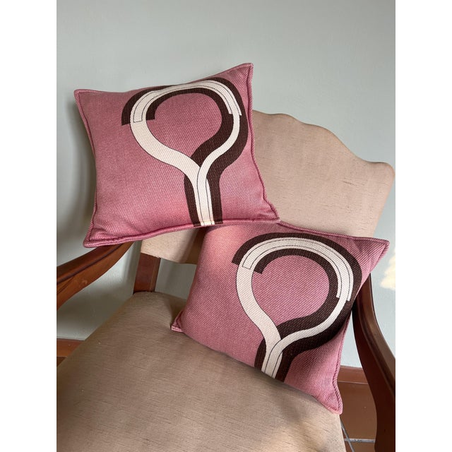 Textile Small Vintage Decorative Cushions by Pierre Cardin, 1970s, Set of 2 For Sale - Image 7 of 10