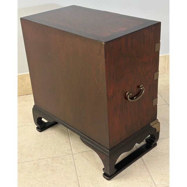 Wood Late 20th Century Walnut Campaign Chest For Sale - Image 7 of 7