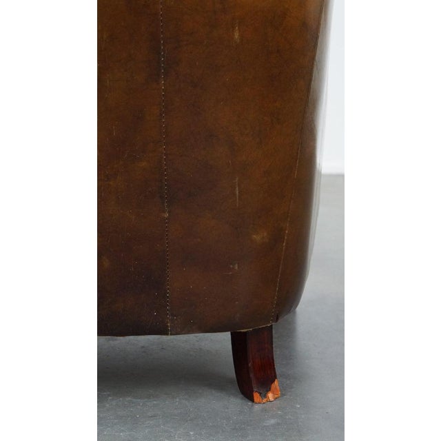 Vintage Leather Lounge Chair For Sale - Image 13 of 15