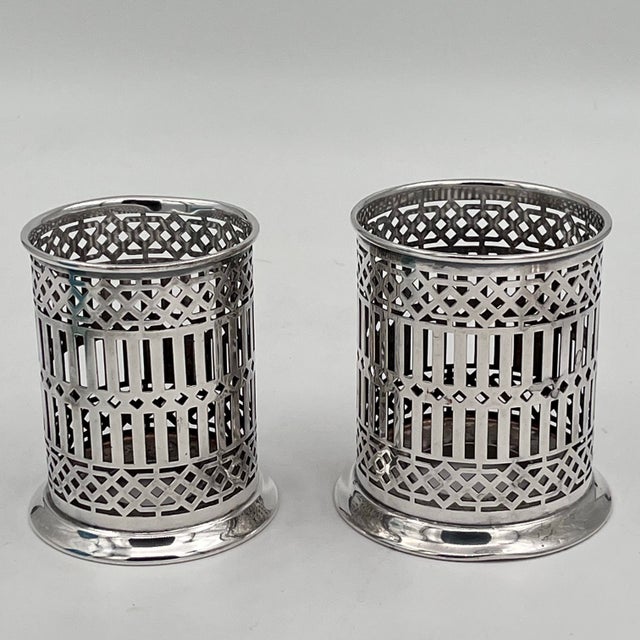 1940s Bernard Rice's Sons Inc. Silverplate Condiment Holders - A Pair For Sale - Image 10 of 13