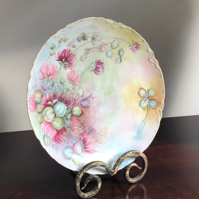 White Antique French Limoges Decorative Porcelain Plate For Sale - Image 8 of 12
