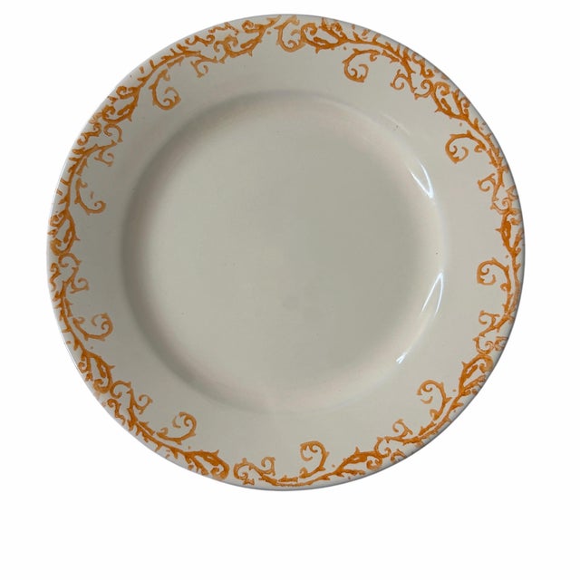 Vintage Val Do Sol Hand Painted Salad Plates Made in Portugal - Set of 7 For Sale - Image 4 of 7