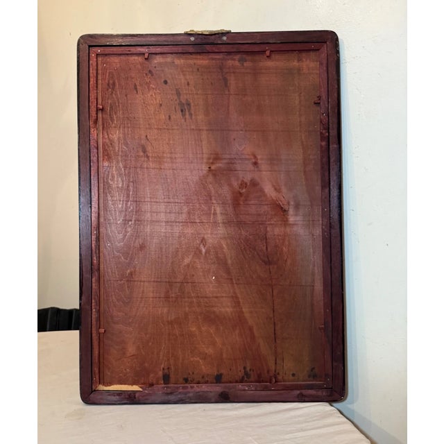 Vintage Original Chinese Reverse Painted Glass Painting Emperor Kangxi Art For Sale - Image 10 of 11