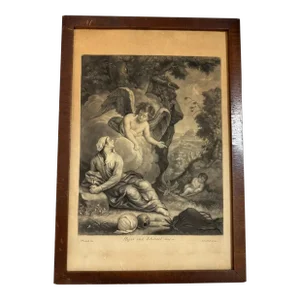 17th Century Engraving, Thomas Pembroke, Hagar & Ishmael