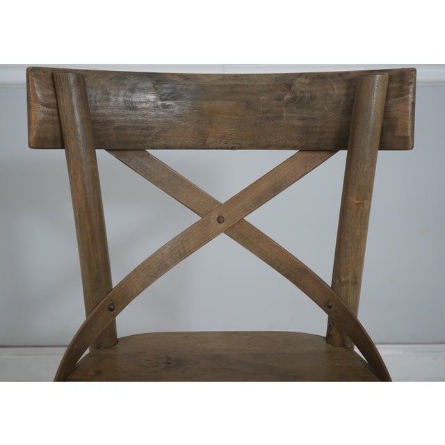 Wood Set of 4 Bistro Walnut Counter Stools or Chairs For Sale - Image 7 of 18