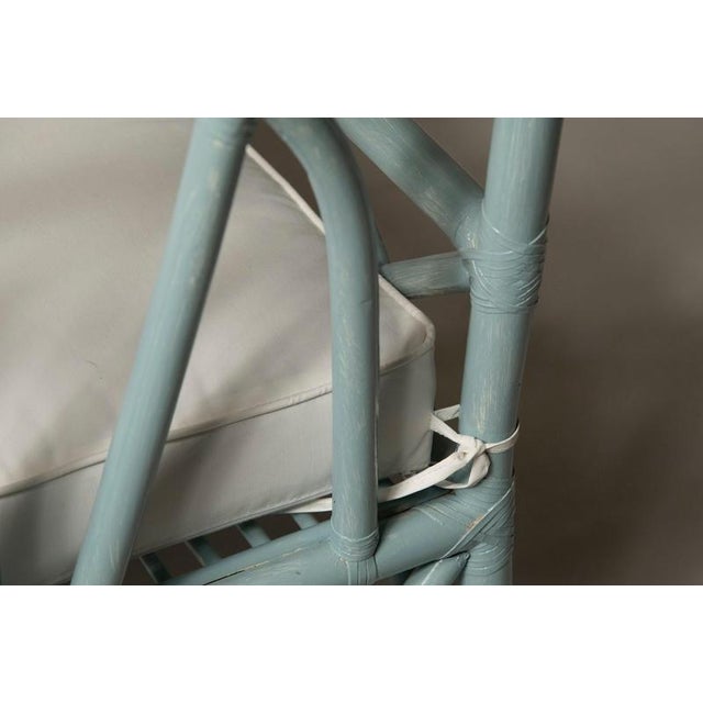 Blue-Gray Bamboo Armchairs from Vivai del Sud, 1980, Set of 2 For Sale - Image 11 of 18