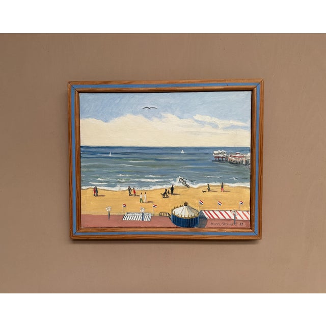 Mona Starfelt, Day at the Beach, 1989, Oil on Canvas, Framed For Sale - Image 11 of 18