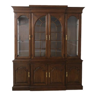 Vintage American-Made Solid Cherry 4-Door Breakfront in Mint Showroom Condition For Sale