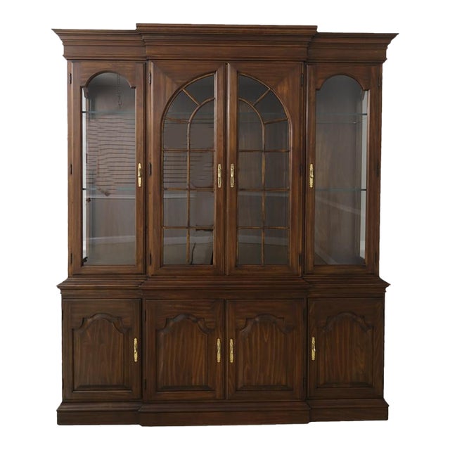 Vintage American-Made Solid Cherry 4-Door Breakfront in Mint Showroom Condition For Sale