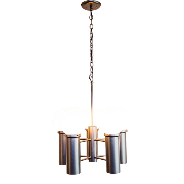Vintage Mid Century Five Globe Chandelier by Feldman For Sale