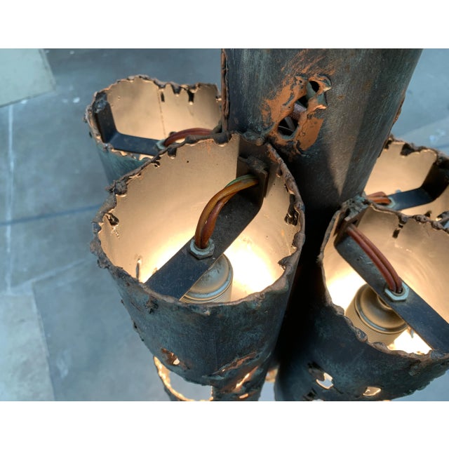 1960s Mid-Century Brutalist Metal Pendant Lamp For Sale - Image 5 of 18