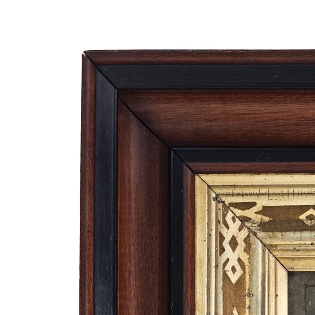 Aesthetic Movement Solid Walnut Frame W Gilt Gesso Liner and Portrait Print C1900 For Sale - Image 4 of 14