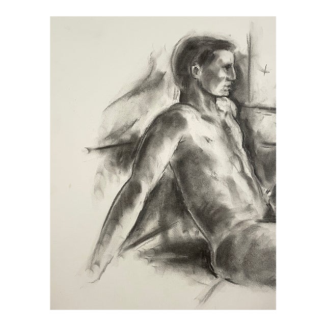 1990s Neil Meitzler Male Nude Drawing For Sale