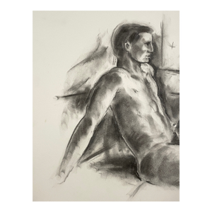 1990s Neil Meitzler Male Nude Drawing