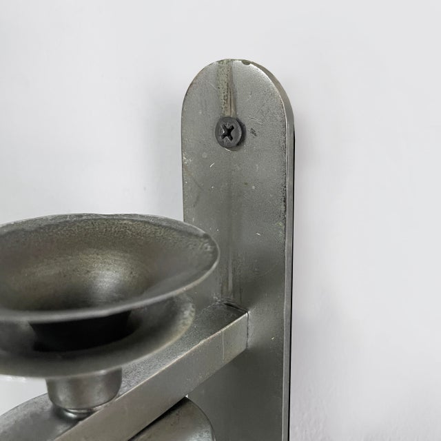 Italian Art Deco Cylindrical Wall Lamps in Opaline Glass and Metal, 1930s, Set of 2 For Sale - Image 16 of 17