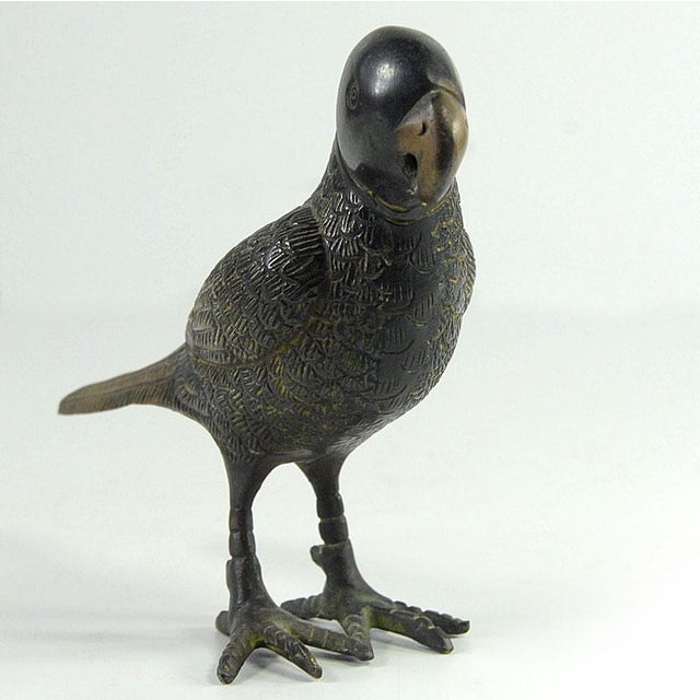 Vintage Bronze Parrot Figurine For Sale - Image 6 of 8