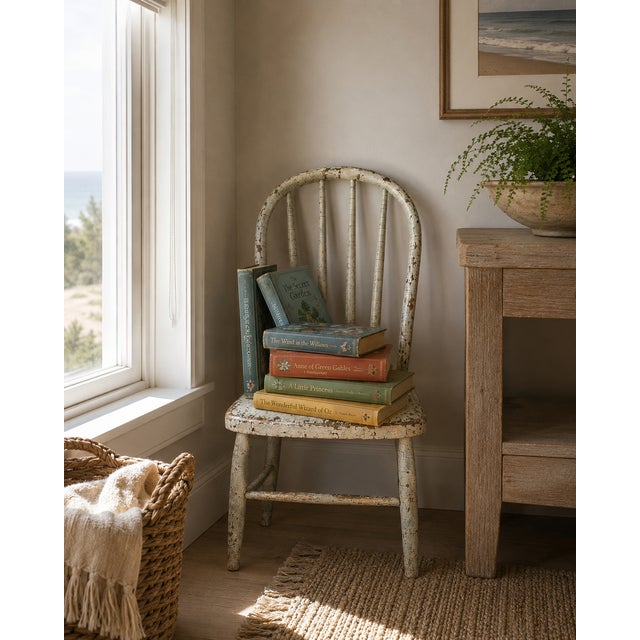 Off-white Authentic Vintage Rachel Ashwell Shabby Chic Couture Side Chair Child Sized For Sale - Image 8 of 9