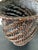 Black Extraordinary Smoke Bamboo Basket with Wisteria Root Handle Meiji Period For Sale - Image 8 of 14