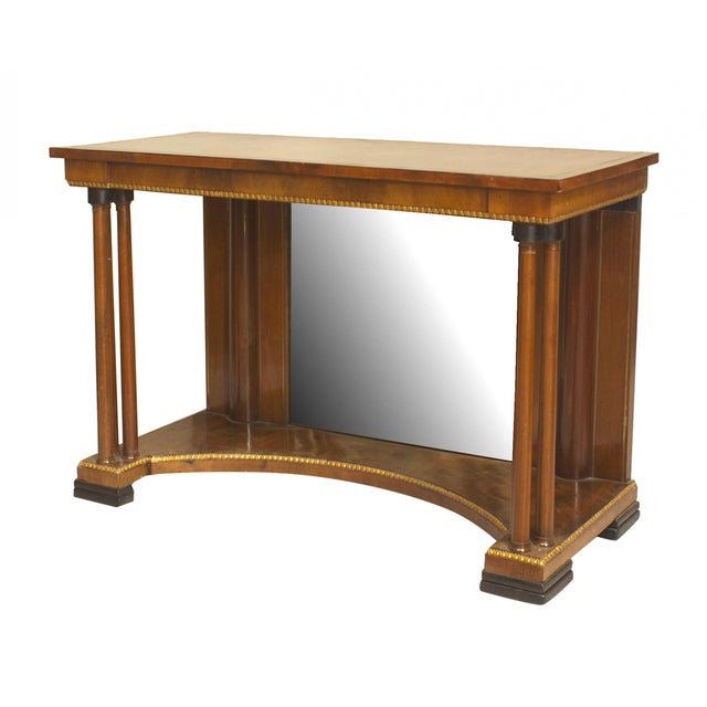 Russian Neoclassic Mahogany and Mirrored Console Table | Chairish