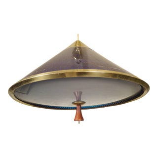 Mid-Century Vibrant Saucer Pendant For Sale