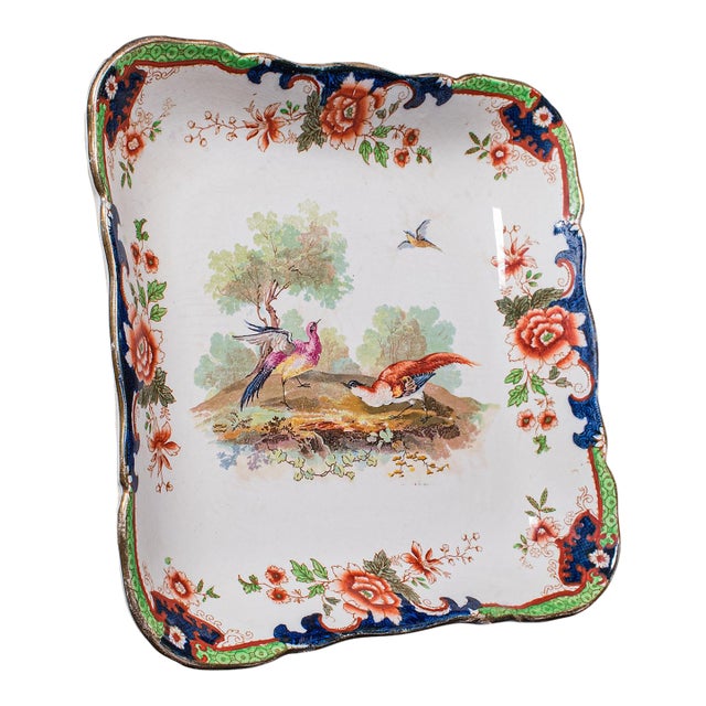Antique Display Plate, English, Ceramic, Afternoon Tea Cake Platter, Edwardian For Sale