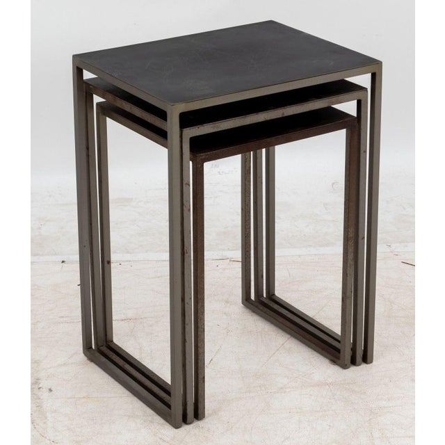 Metal Modern Wrought Iron Nesting Tables, 3 For Sale - Image 7 of 8