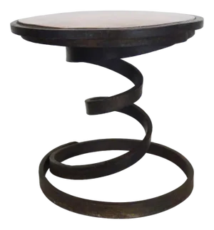 Vintage Coffee Table with Industrial Spring and Copper Top, 1950s