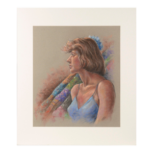Portrait of a Woman in a Blue Shirt by Marilyn Thompson