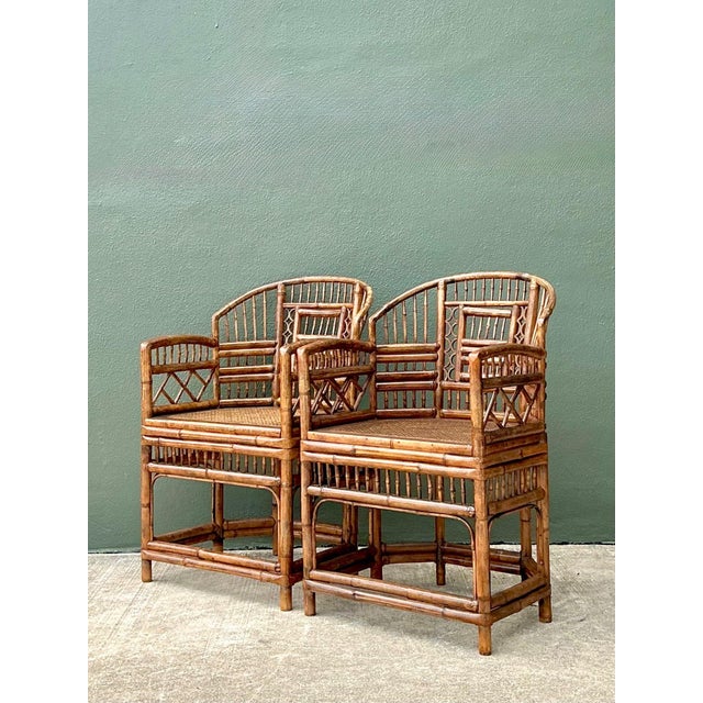 Vintage Brighton Pavillion Rattan Chairs - A Pair For Sale - Image 14 of 18