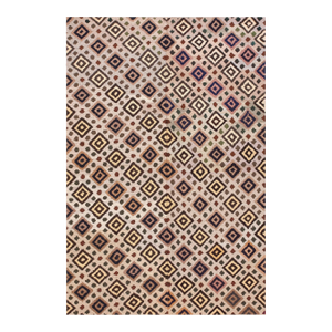 1960s Gray Diamond Vintage American Hooked Rug 5' 11" X 8' 6" Handknotted Wool Carpet
