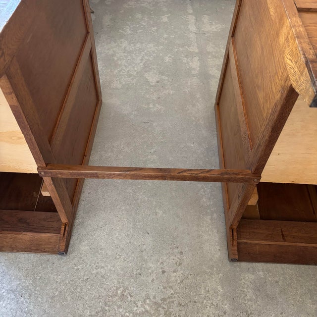 Vintage Wooden Brown Desk For Sale - Image 6 of 8
