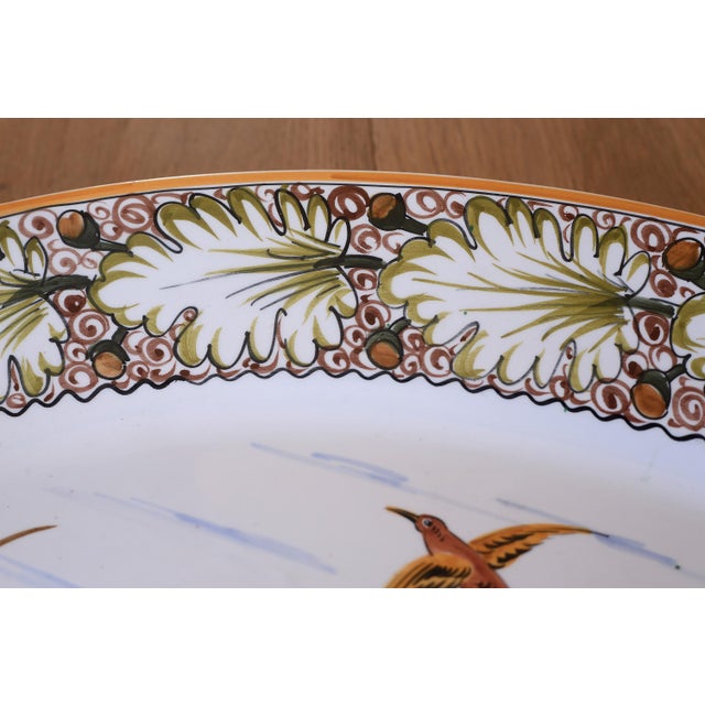 1970s Vintage Extra Large Hand-Painted Italian Turkey Platter For Sale - Image 5 of 9