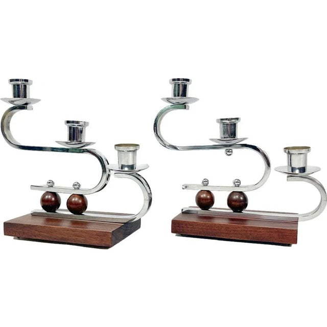 German Art Deco Candleholder, 1930s, Set of 2 For Sale - Image 11 of 11