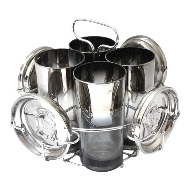 Highball Glass Set Caddy Trojan Warrior For Sale
