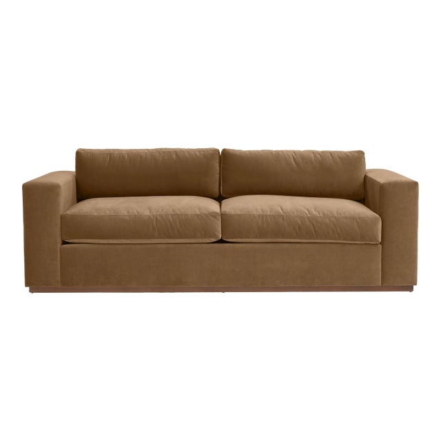 Lincoln Sofa, Toffee Performance Velvet For Sale