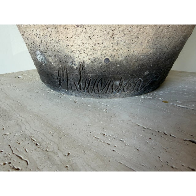 Large - 1980s Anderson Handmade Organic Studio Pottery Floor Vase – Signed For Sale - Image 9 of 12