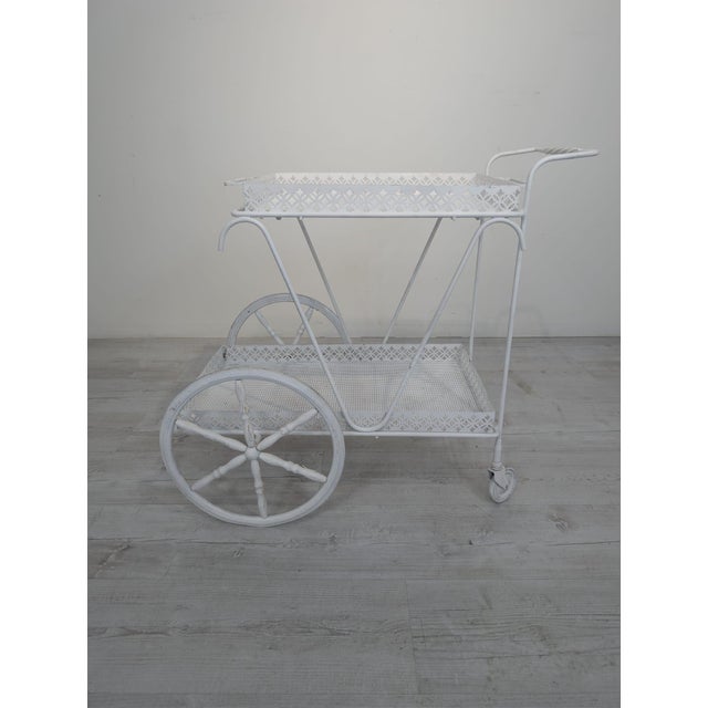 Vintage Mobile Serving Bar Cart For Sale - Image 6 of 13