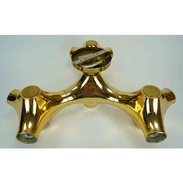Space Age Sputnik Gemini Ceiling Light in Gold-Colored Plastic from Cosack Leuchten, 1970s For Sale - Image 4 of 18