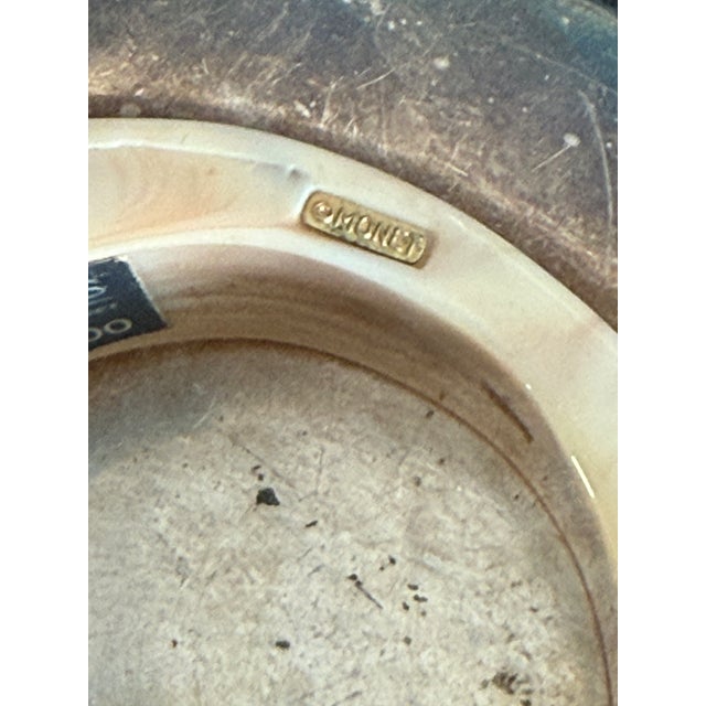 Art Deco Vintage Monet Directives Bangle Bracelet Carved Resin or Horn Look For Sale - Image 3 of 12