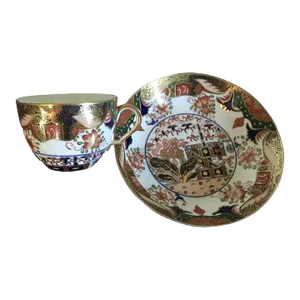 1810 Spode 967 Imari Porcelain Bute Shaped Tea Cup and Saucer - 2 Pieces