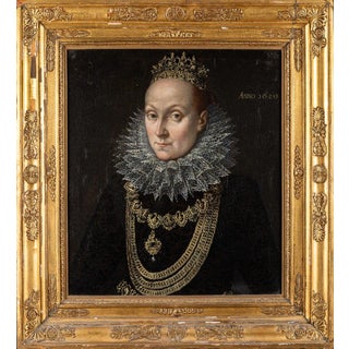 Flemish School (17th century) - Portrait of Queen Elizabeth I of England, oil on canvas For Sale