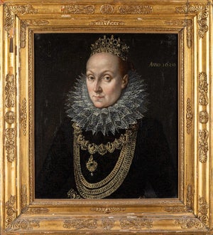 Flemish School (17th century) - Portrait of Queen Elizabeth I of England, oil on canvas