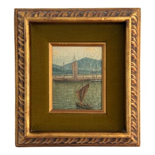 Early 20th Century Impressionist Seascape Oil Painting For Sale