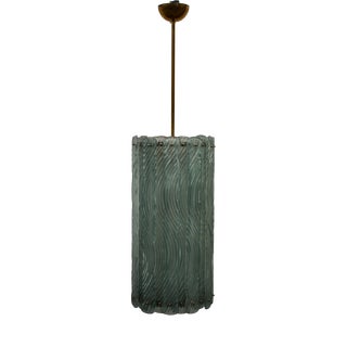 Murano Art Glass and Brass Green Color Chandelier and Pendant from Fontana Arte, 2000 For Sale