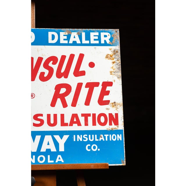 1950s Vintage Insul-Rite Authorized Dealer Painted Tin Sign For Sale - Image 5 of 7