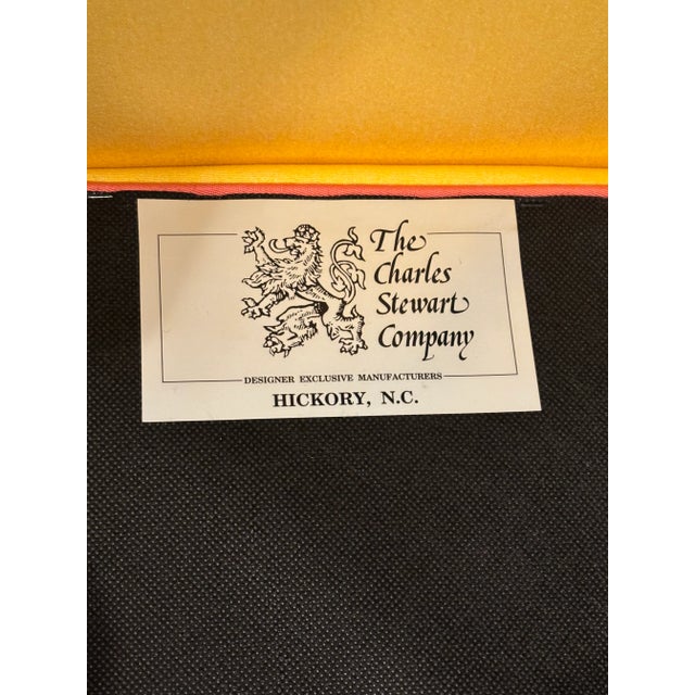 Set of 4 Fully Upholstered Camel Back Parsons Chairs- Charles Stewart Company For Sale - Image 14 of 16