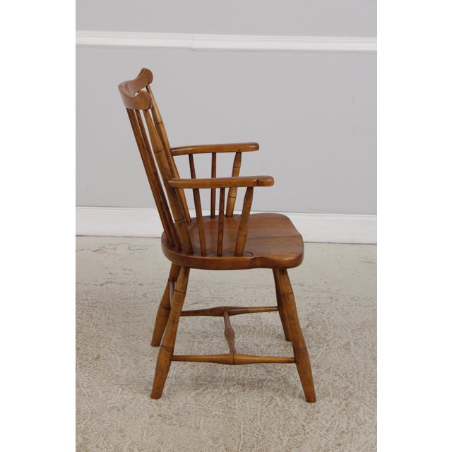 Stickley Stickley Cherry Windsor Style Spindle Back Armchair For Sale - Image 4 of 16